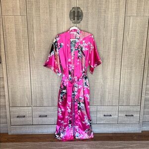 BABEYOND Satin Floral‎ Printed Kimono